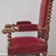 Large baroque armchair old wood and velvet