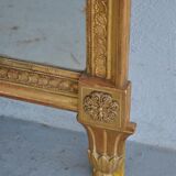 Miroir en bois doré Louis XVI époque XIXème 72x152cm