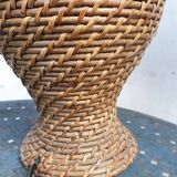 Vintage woven rattan lamp