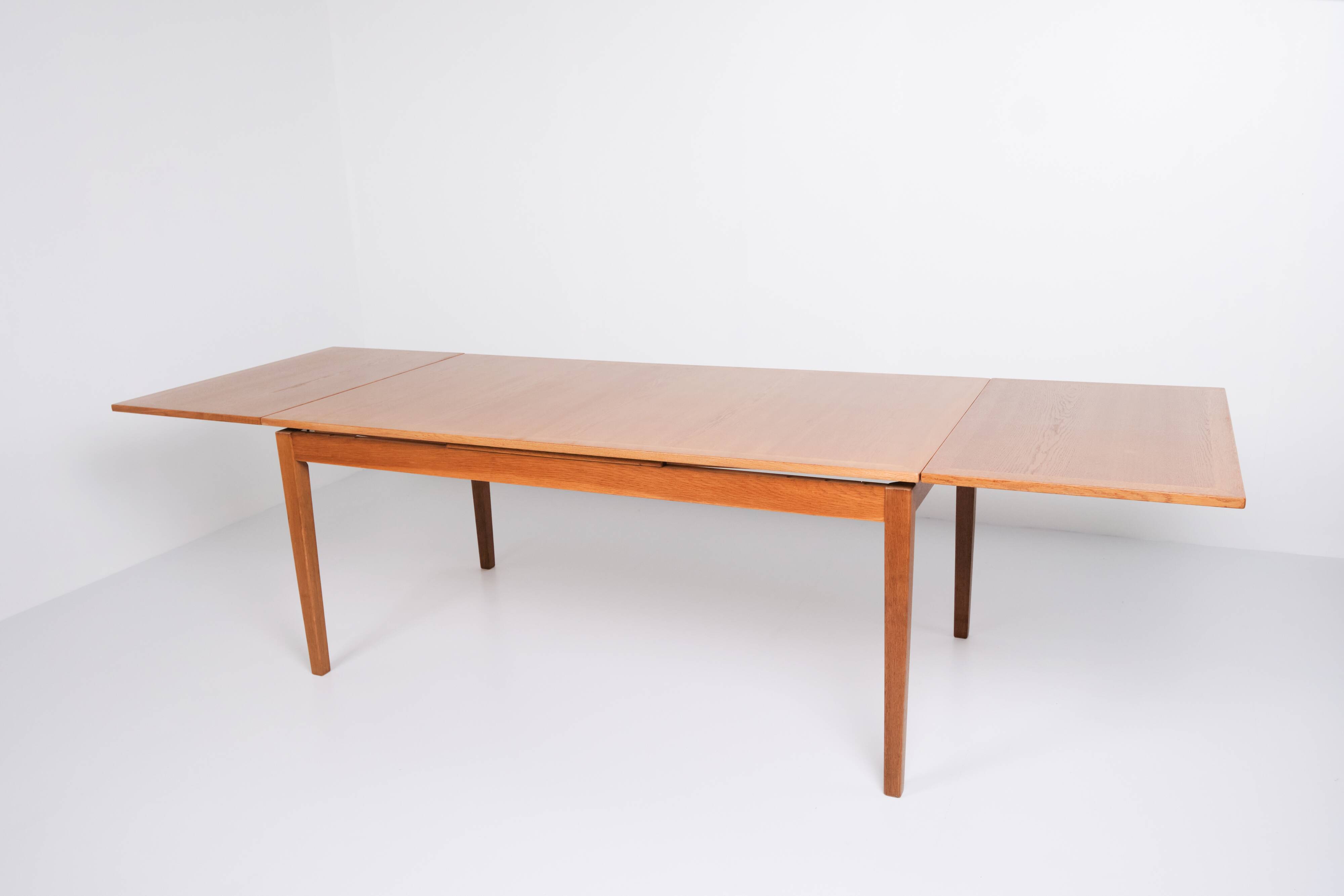 Dining table with extension - oak - Kai Winding - Slagelse Furniture Factory - 1960s