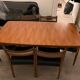 Set of 6 chairs plus table Scandinavian vintage teak 60s