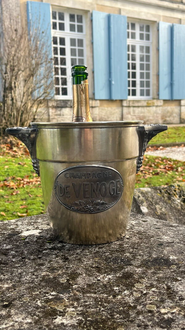 Seau à champagne De Venoge, refroidisseur à champagne antique art déco