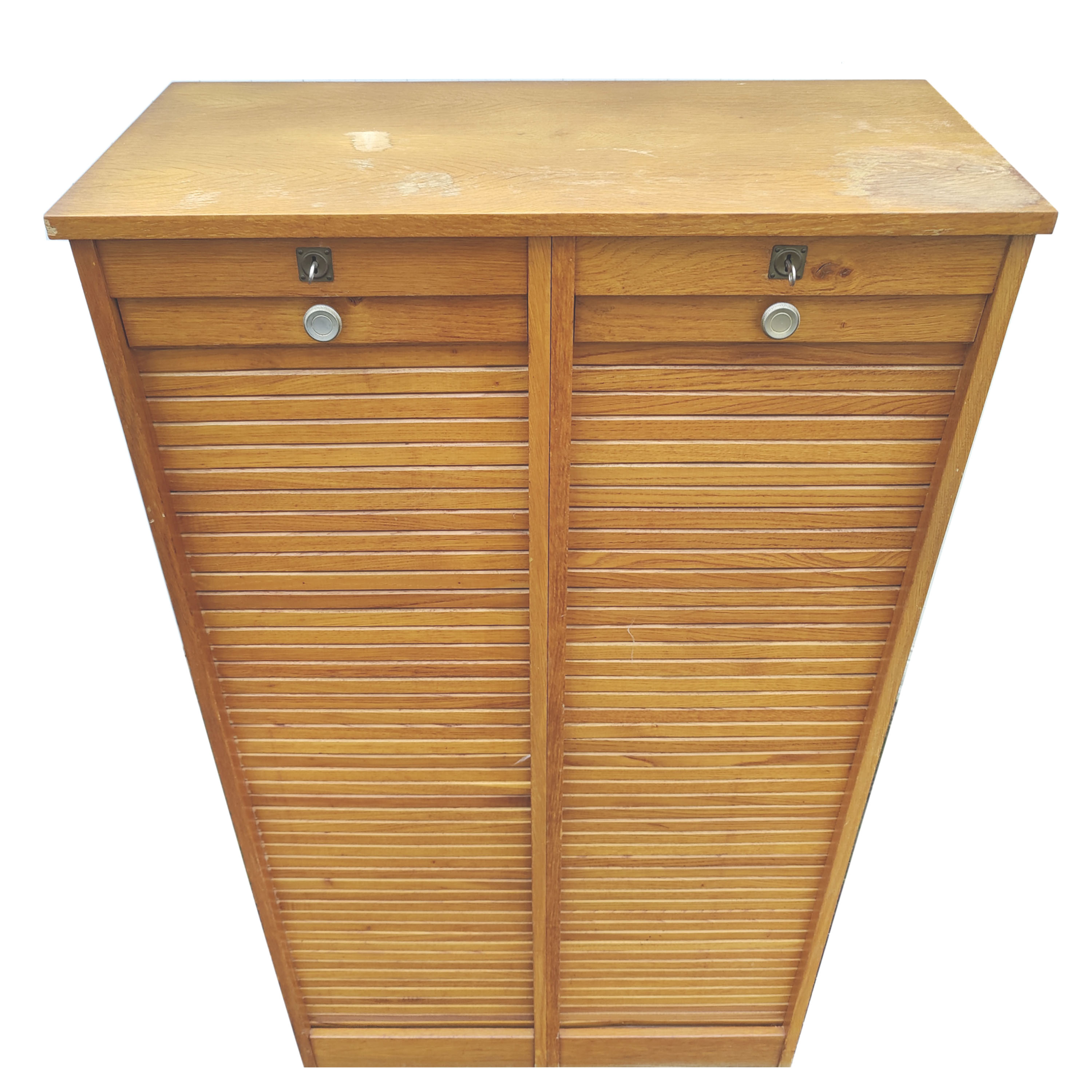 Double curtain binder cabinet