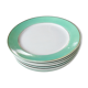 Set of flat plates mint green edge