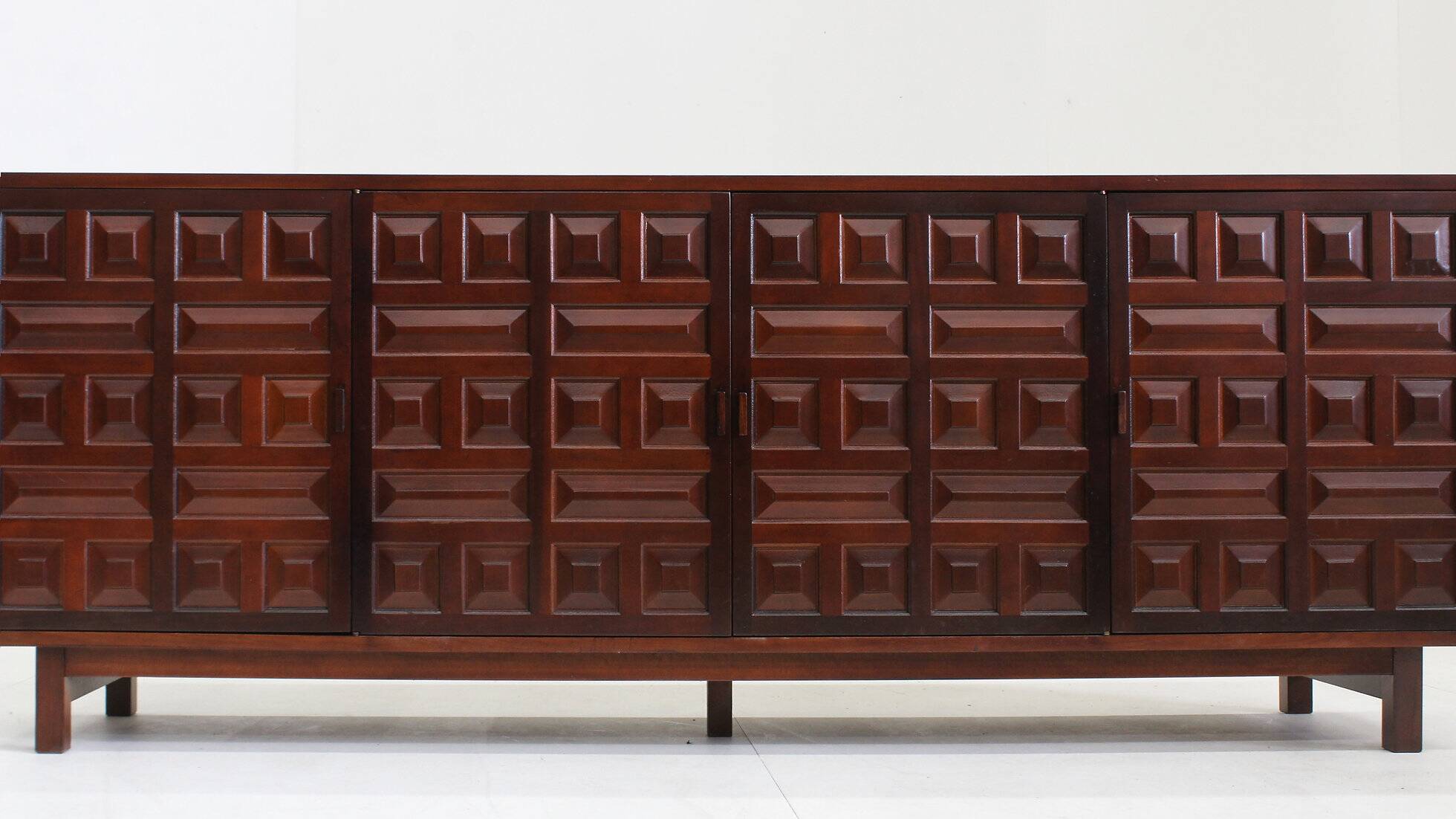 Vintage Spanish brutalist sideboard credenza 1970s