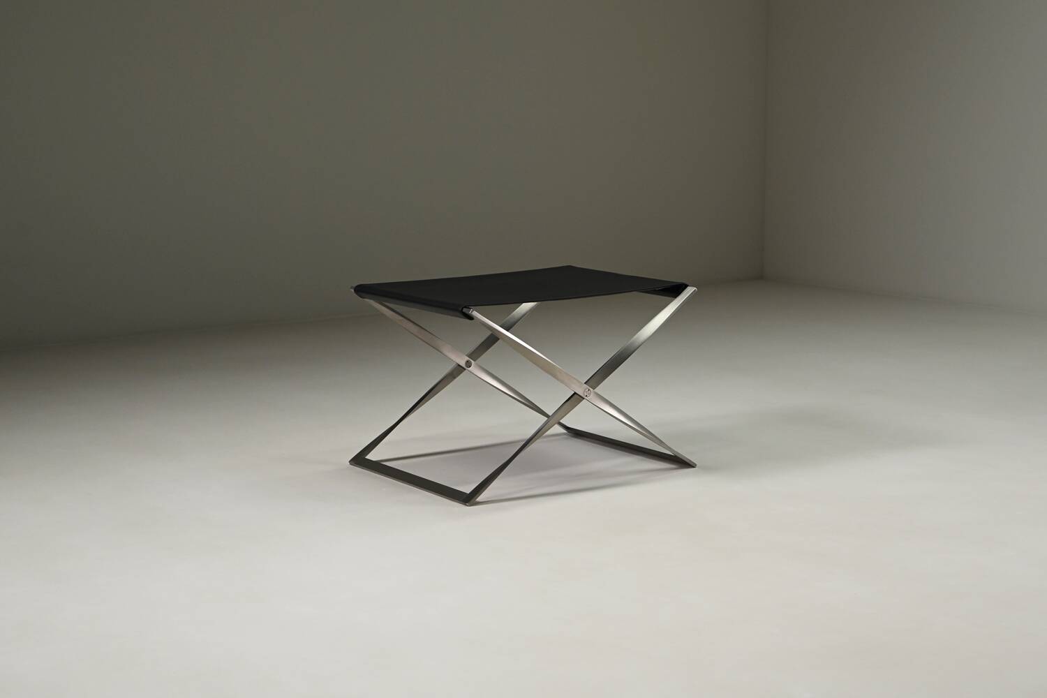 Folding stool PK91 by Poul Kjærholm for Fritz Hansen, 1960s Denmark.