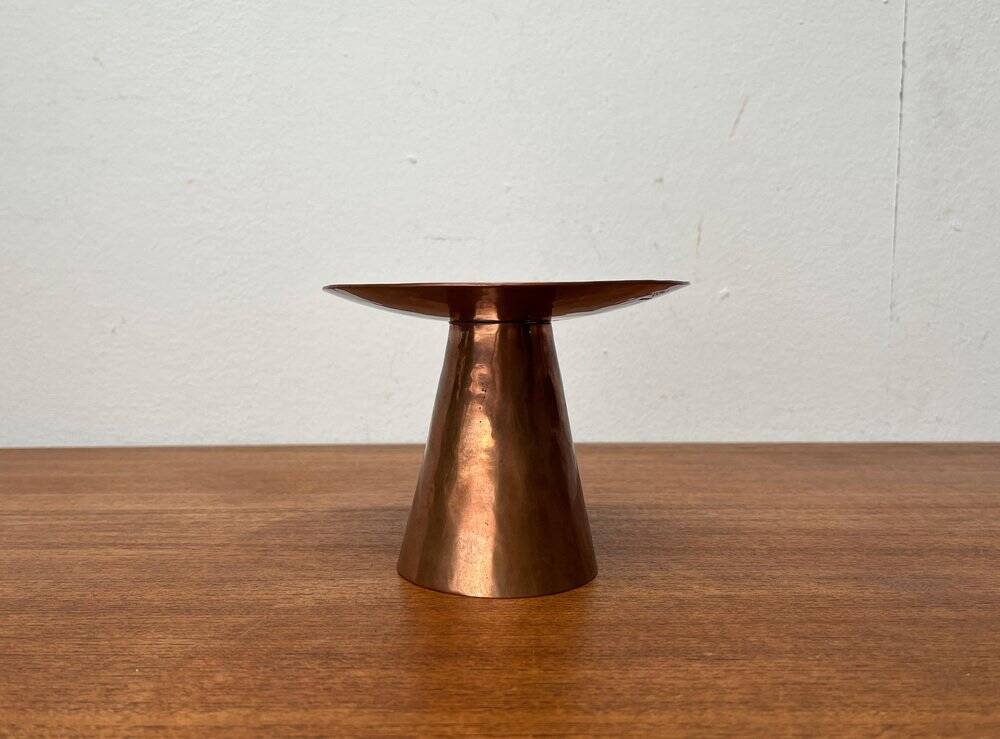 Handmade German copper candlestick from the mid-century by AWD, 1960s.