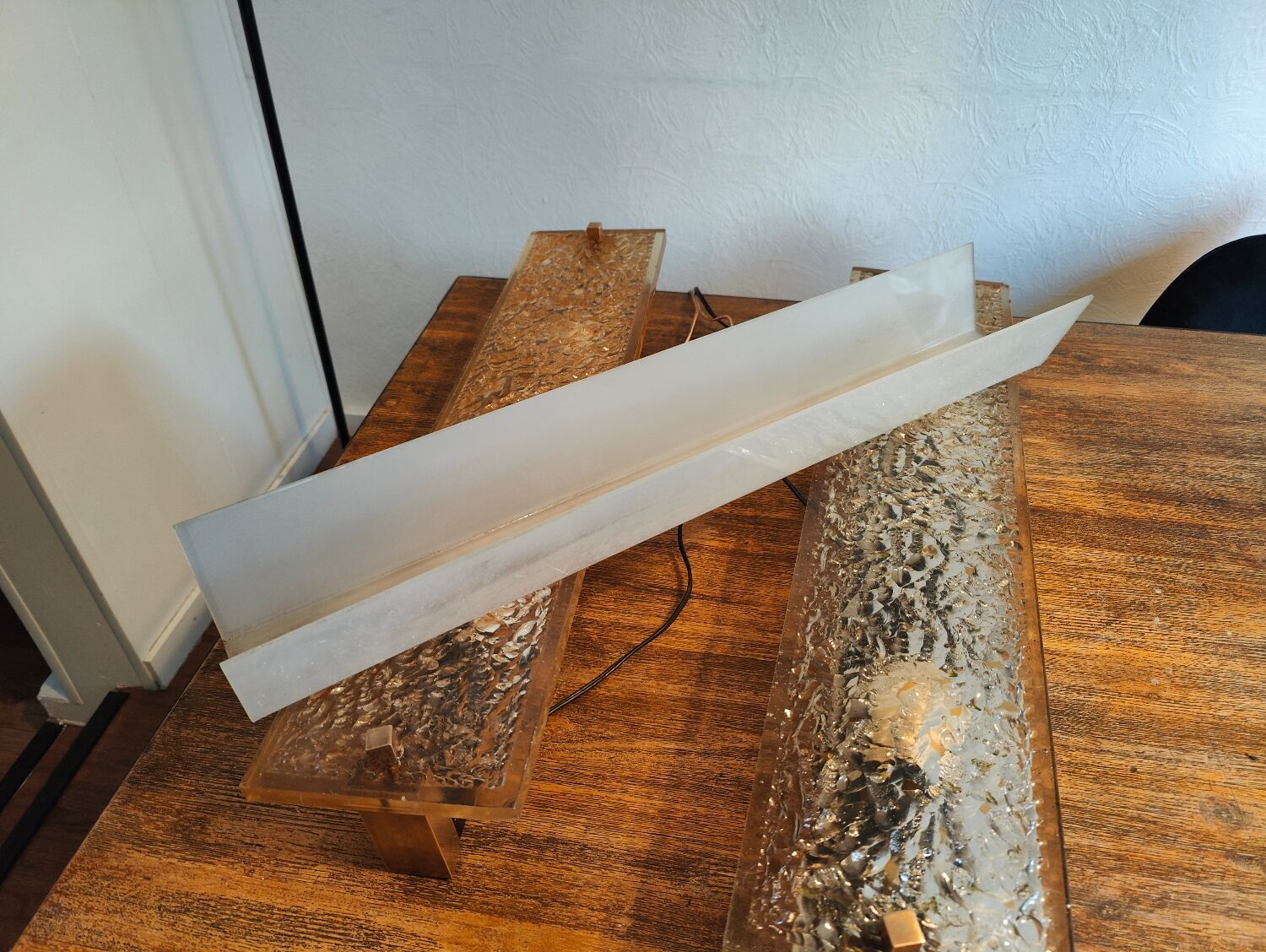 Pair of large Dallux wall lights attributed to Pierre Disderot.