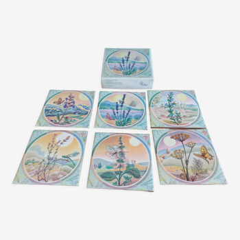 6 vintage Kirinia coasters