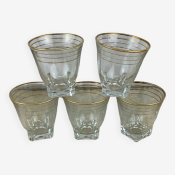 Vintage 5 small glasses france