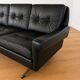 Vintage Danish Svend Skipper 4 person sofa in black leather and chrome