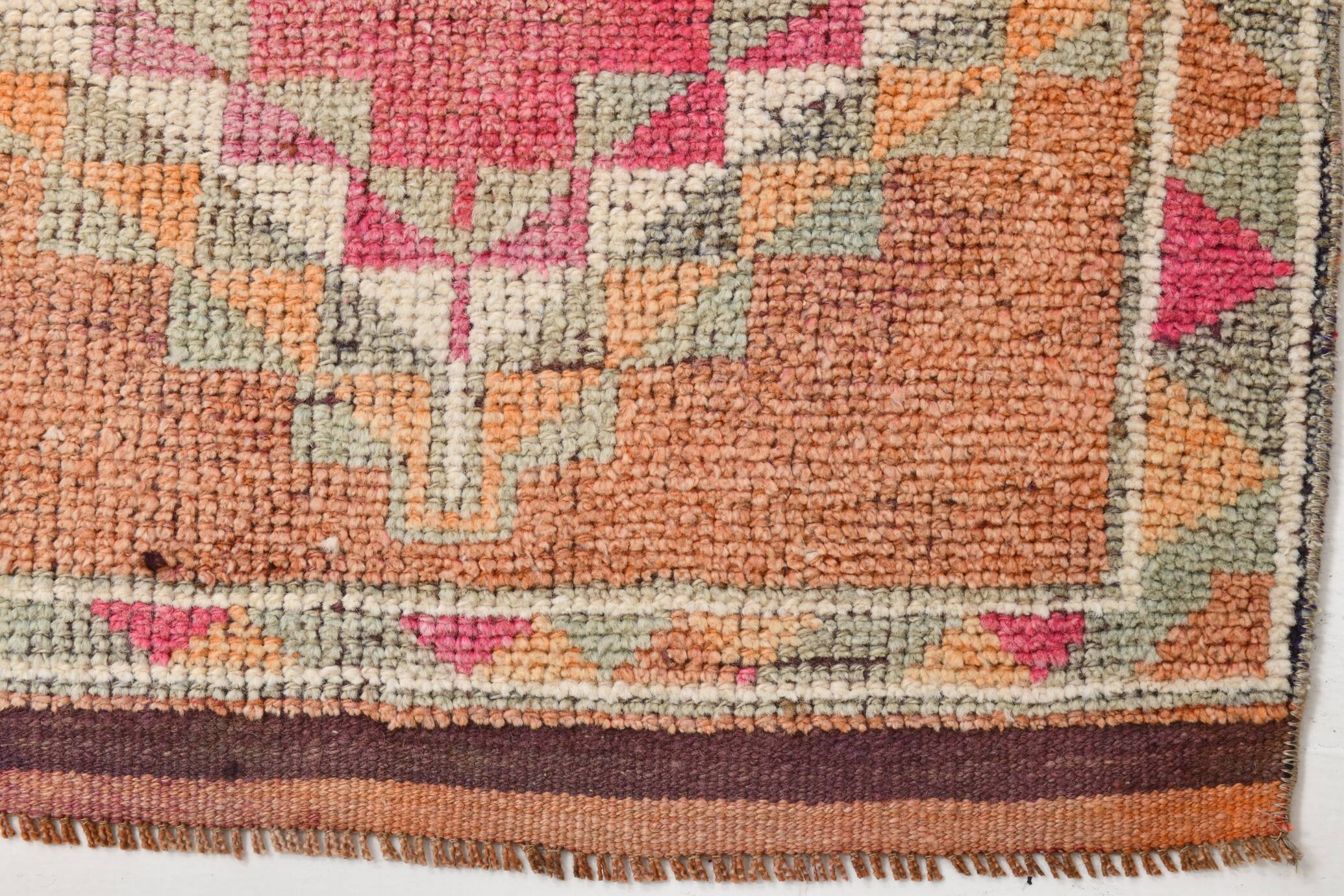 3x13 Soft Orange Wool Runner Rug, Traditional Nomadic Weave, 83x392Cm