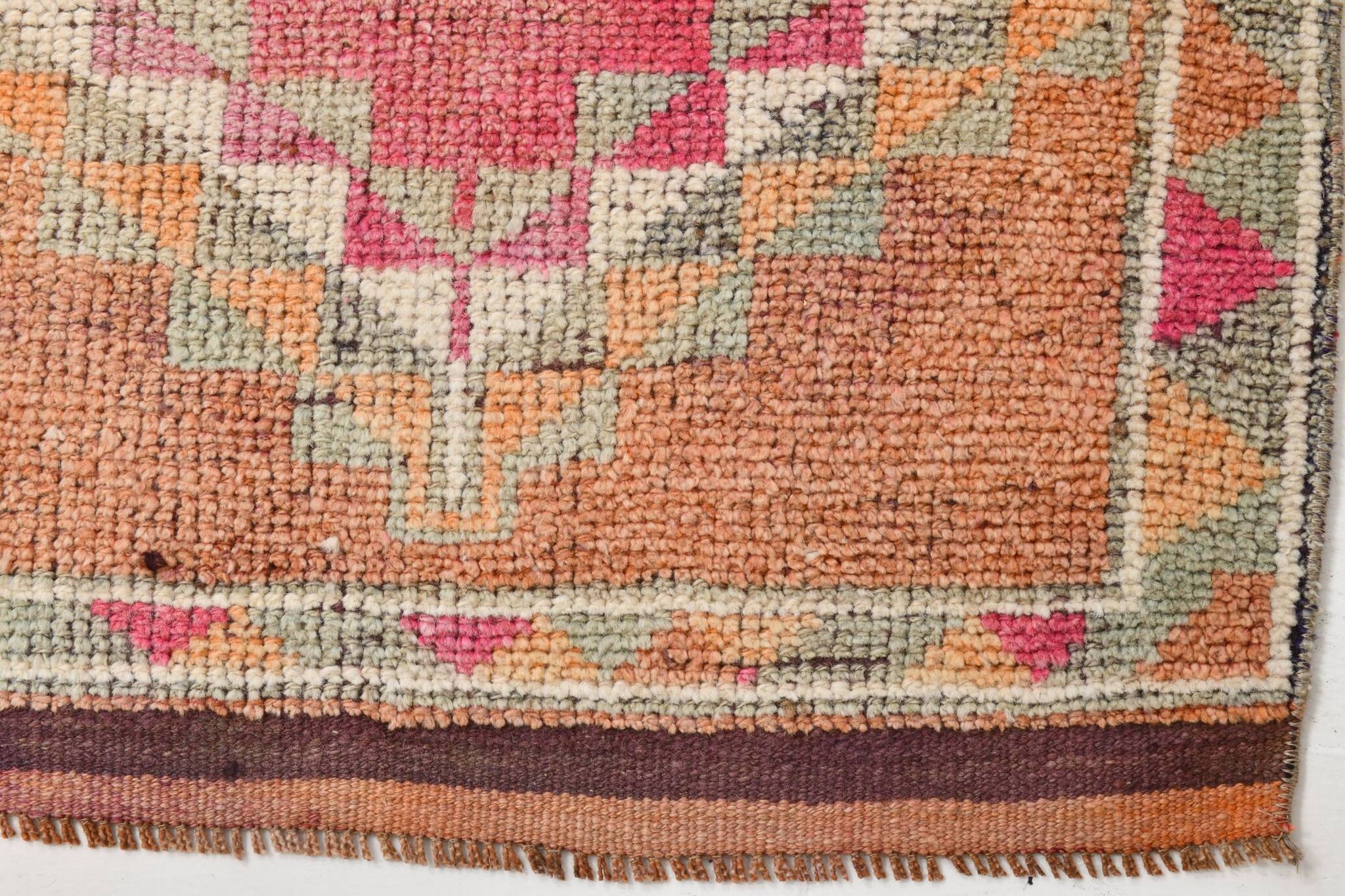 3x13 Soft Orange Wool Runner Rug, Traditional Nomadic Weave, 83x392Cm
