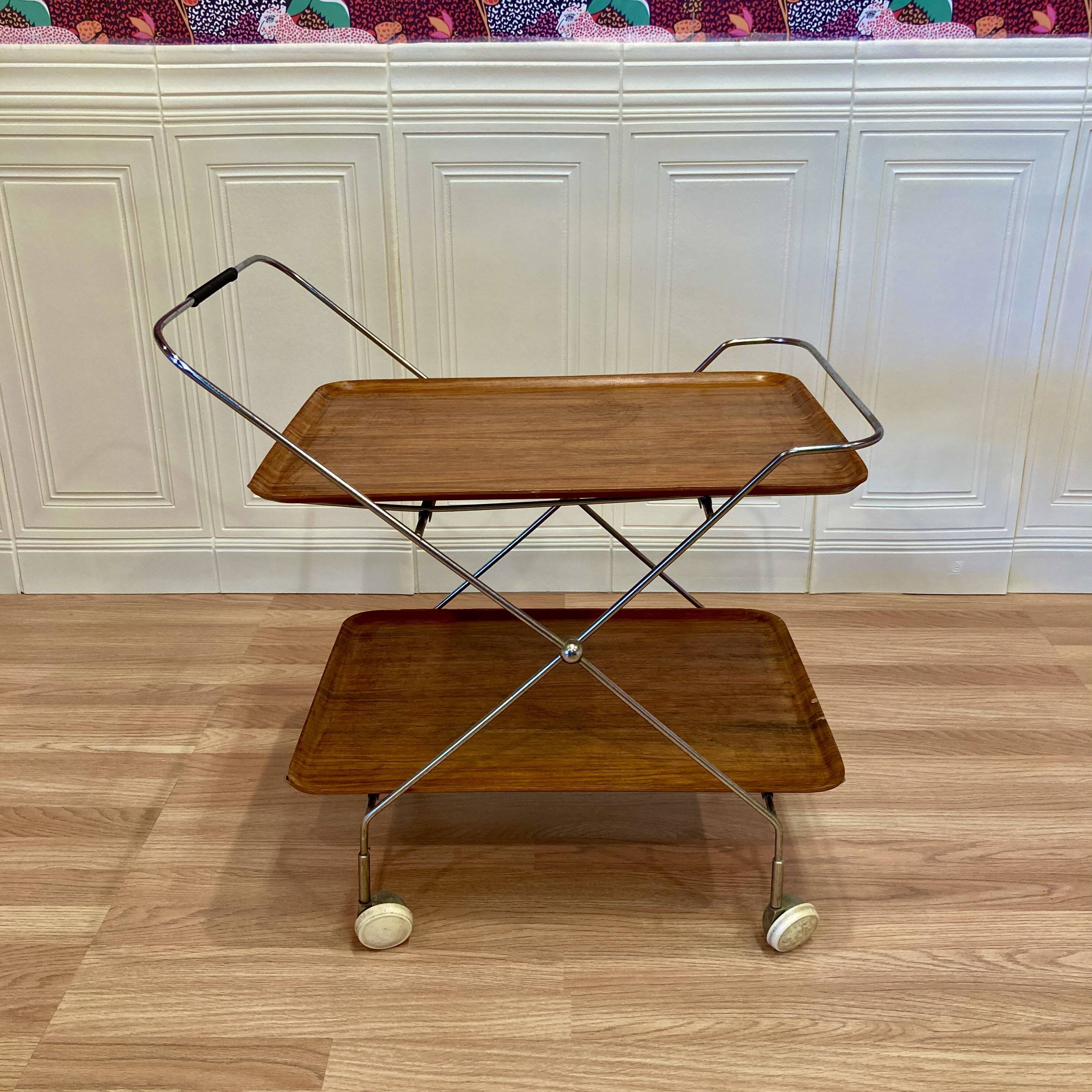 Modular serving cart "Scandinavian design Paul Nagel" 1950.