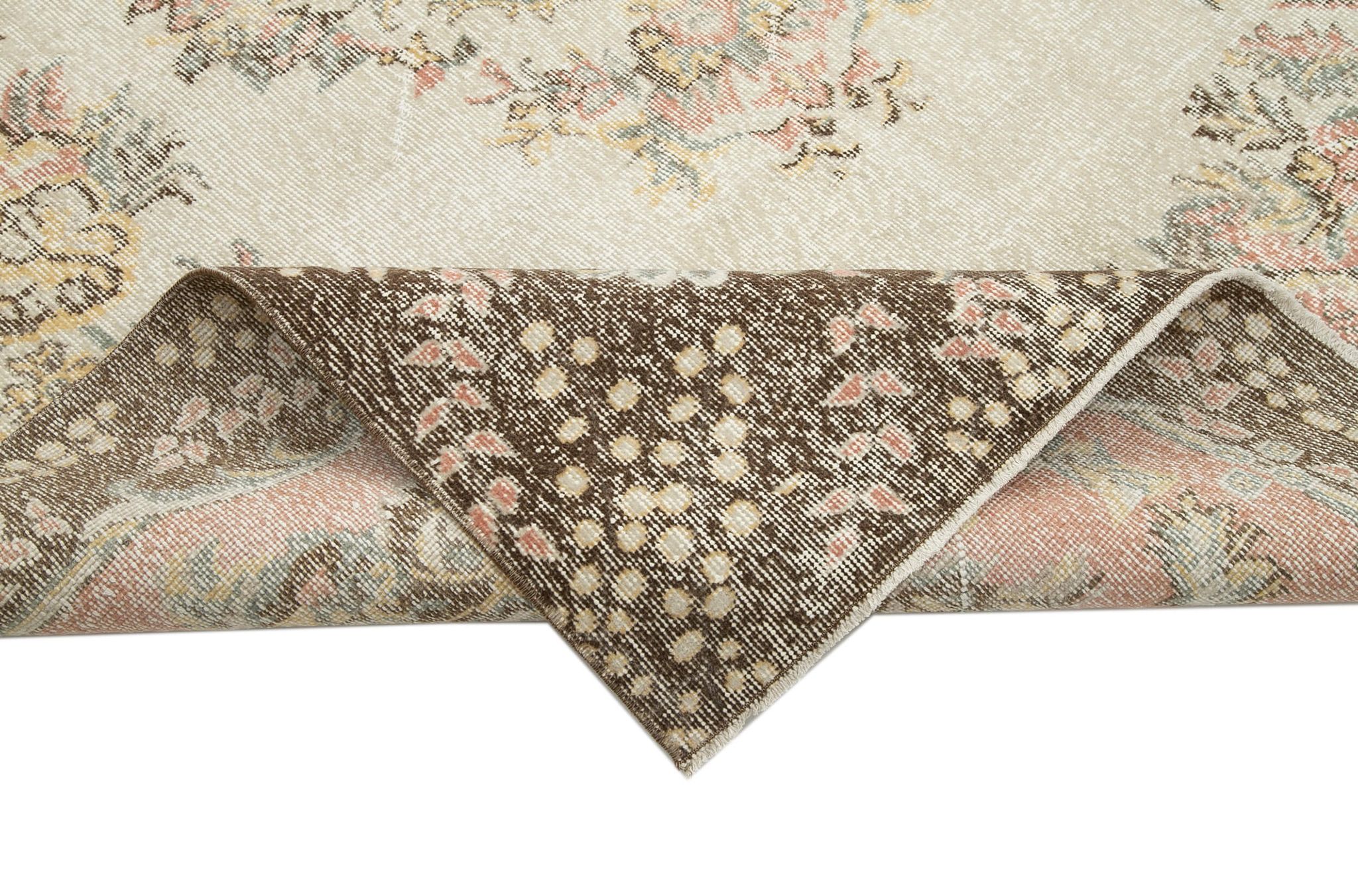 Handmade Decorative Oriental Beige Carpet 193 cm x 302 cm - 25049