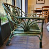 Rattan bench canapé