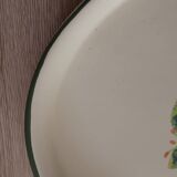 Retro oval serving dish with basket of cherries decor