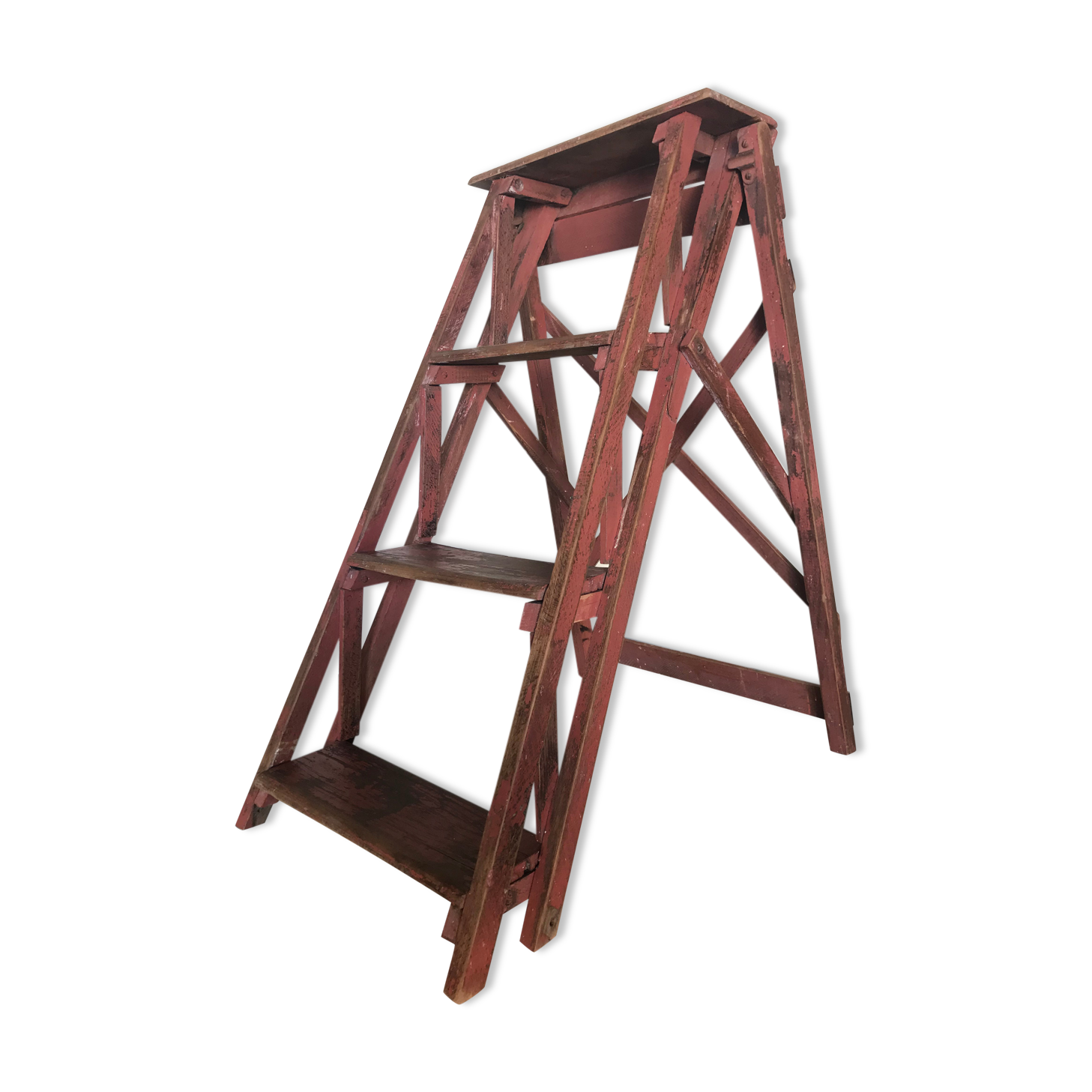 Industrial stepladder crafting foldable wooden painter