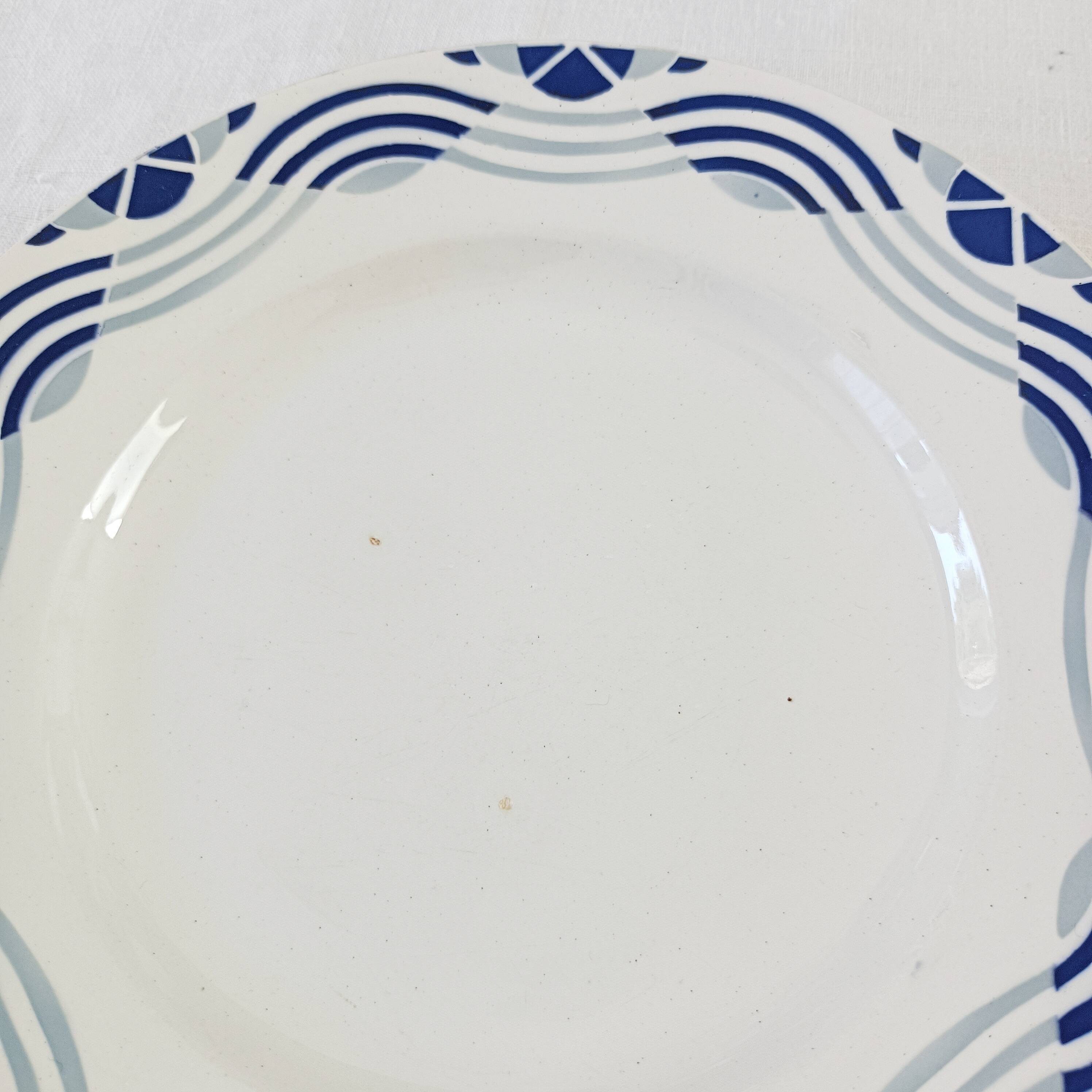 Set of 7 flat plates Moulin des Loups Serpentin