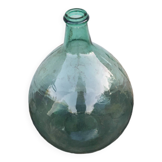 Dame jeanne bouteille jarre ancienne en verre vert