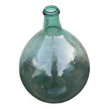 Dame jeanne bouteille jarre ancienne en verre vert