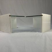 Ensemble de tables d'appoint italiennes, marbre et verre