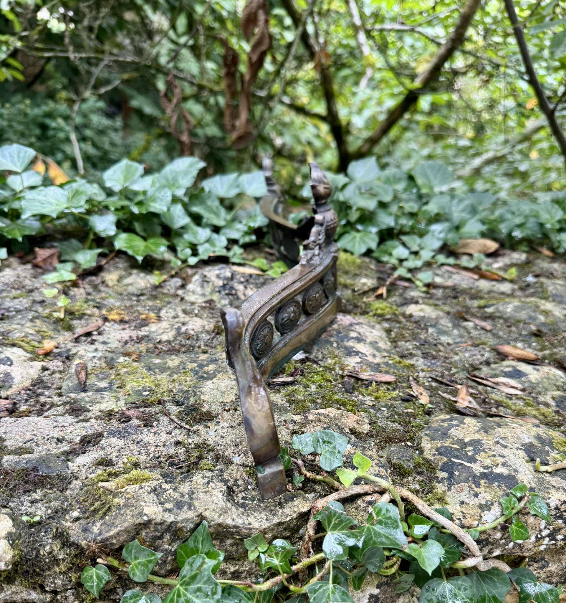 Barre de cheminée en bronze XIXe siècle