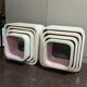 Cubes nesting shelf in colored interior white wood x4