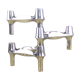 3 Combi-Leuchter chrome metal vintage candlesticks at BMF
