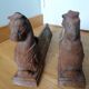 Chenets en fonte, tête de cheval