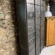 Industrial cladding furniture in brushed and patinated steel