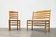 Scandinavian bench and chair set made of paper cord and oak from TS.
