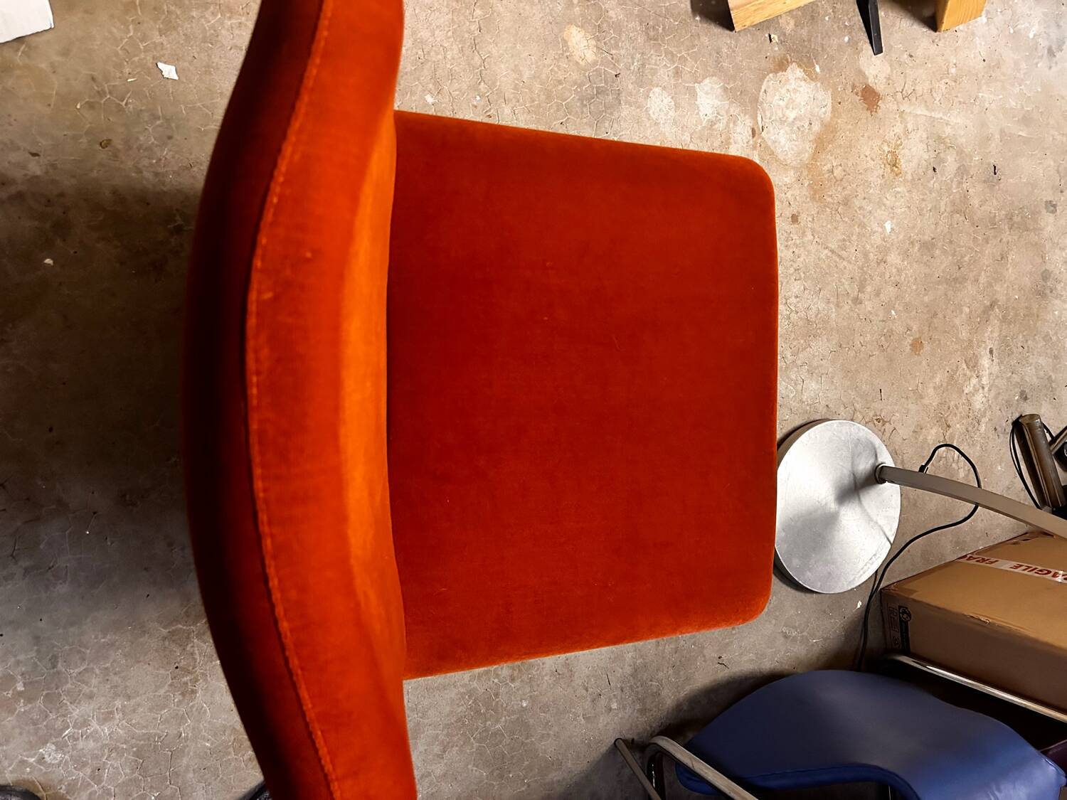 Arfa brick red velvet armchair