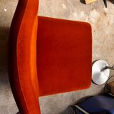 Arfa brick red velvet armchair