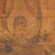 Tapisserie ancienne sur toile « Lecture de la lettre » XIXème s.