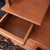 Vintage Vanity Desk, unique hand carved, Chiang Mai teak wood
