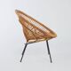 Fauteuil Corolle en rotin - 1960
