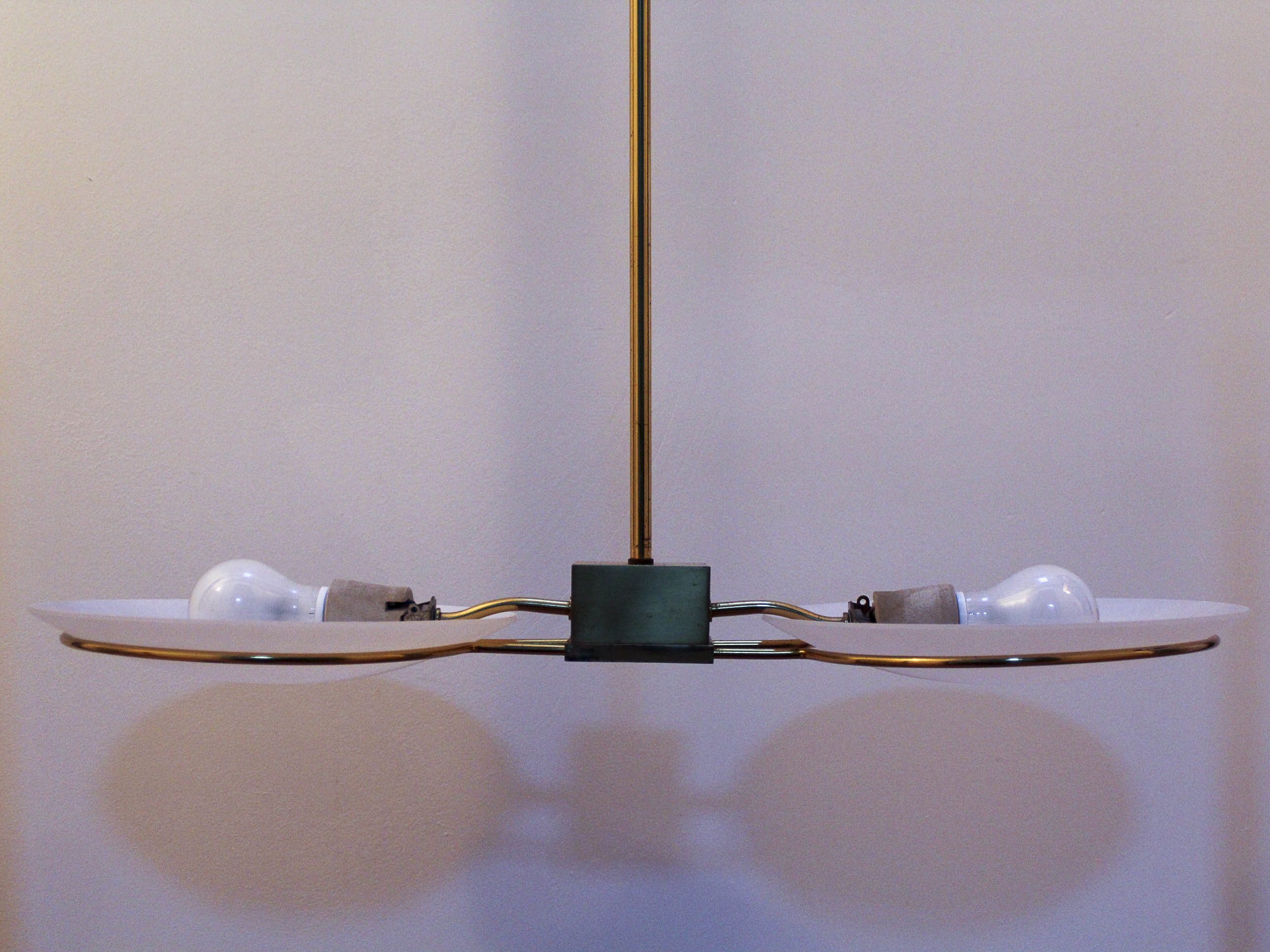 Brass pendant lamp Lucien Gau Paris 70s