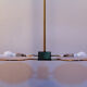 Brass pendant lamp Lucien Gau Paris 70s