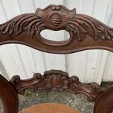 Mid-19th century solid walnut harpist's chair
