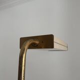 Vintage floor lamp, solid brass and cream lacquered metal, Italy 1970s