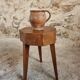 Vintage Oak Stool – Solid Oak Seat – Rustic 1960s Crafts – 31×31×50 cm