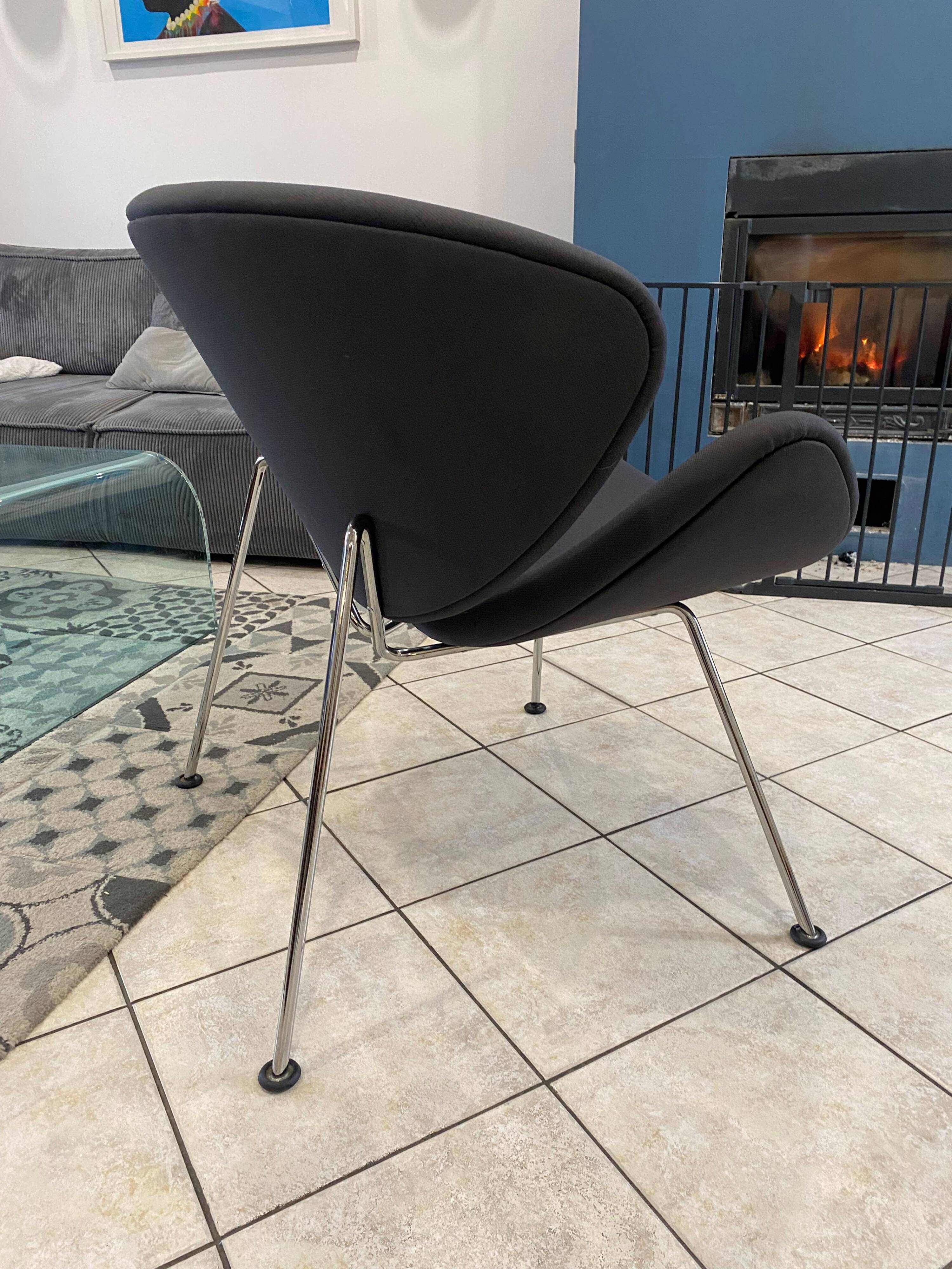 Orange slice armchair 437 by pierre paulin for artifort, grey, 1980.