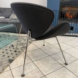 Orange slice armchair 437 by pierre paulin for artifort, grey, 1980.