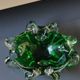 Pocket/ashtray in blown Murano art glass. Organic floral shape