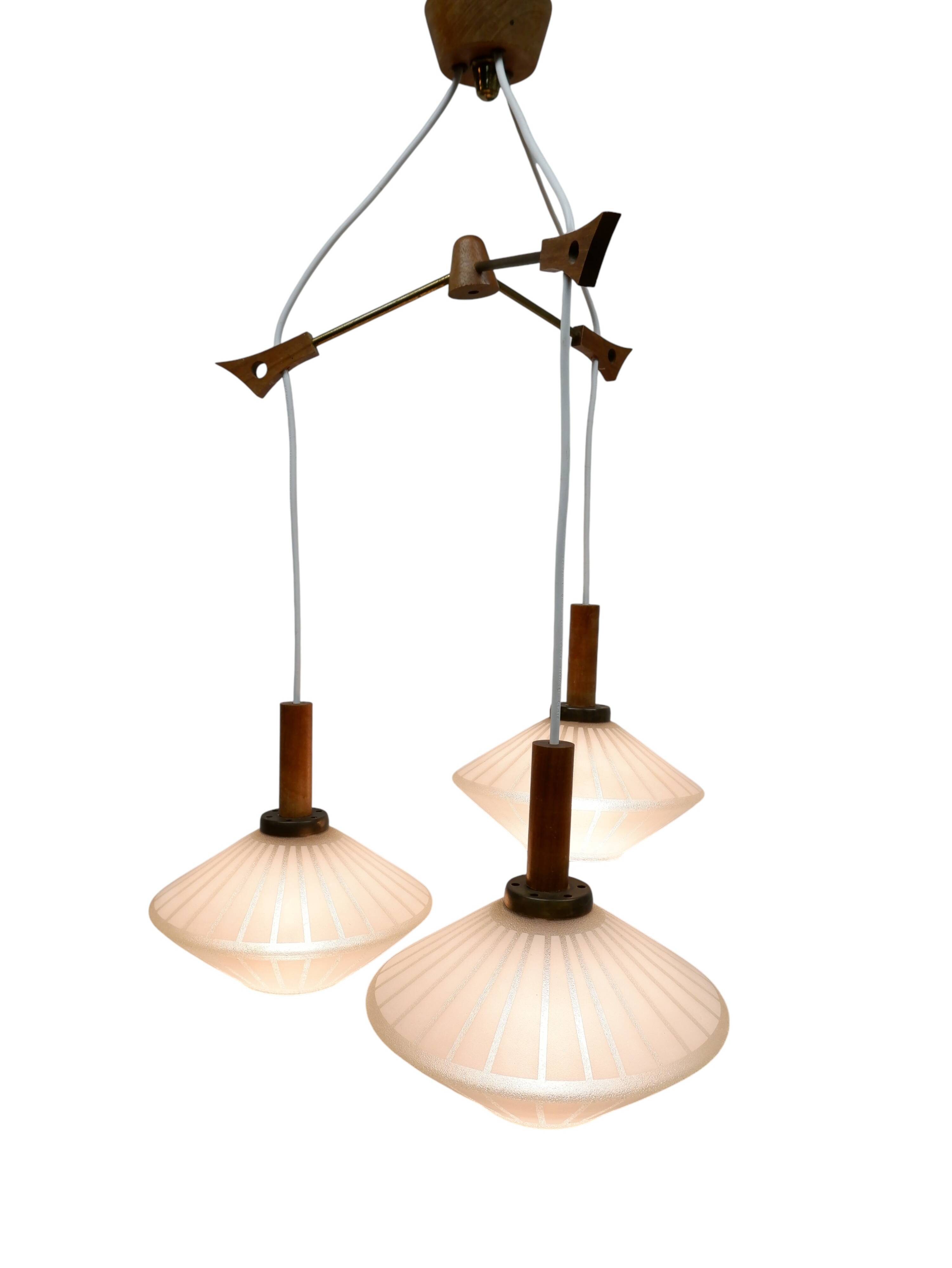 Glass hanging lamp, 1960s