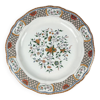 Cake dish / round Gien model Rouen Sainfoin, 1990