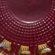 Burgundy and gold openwork plate in ceramic from Saint-Clement, 1950s.