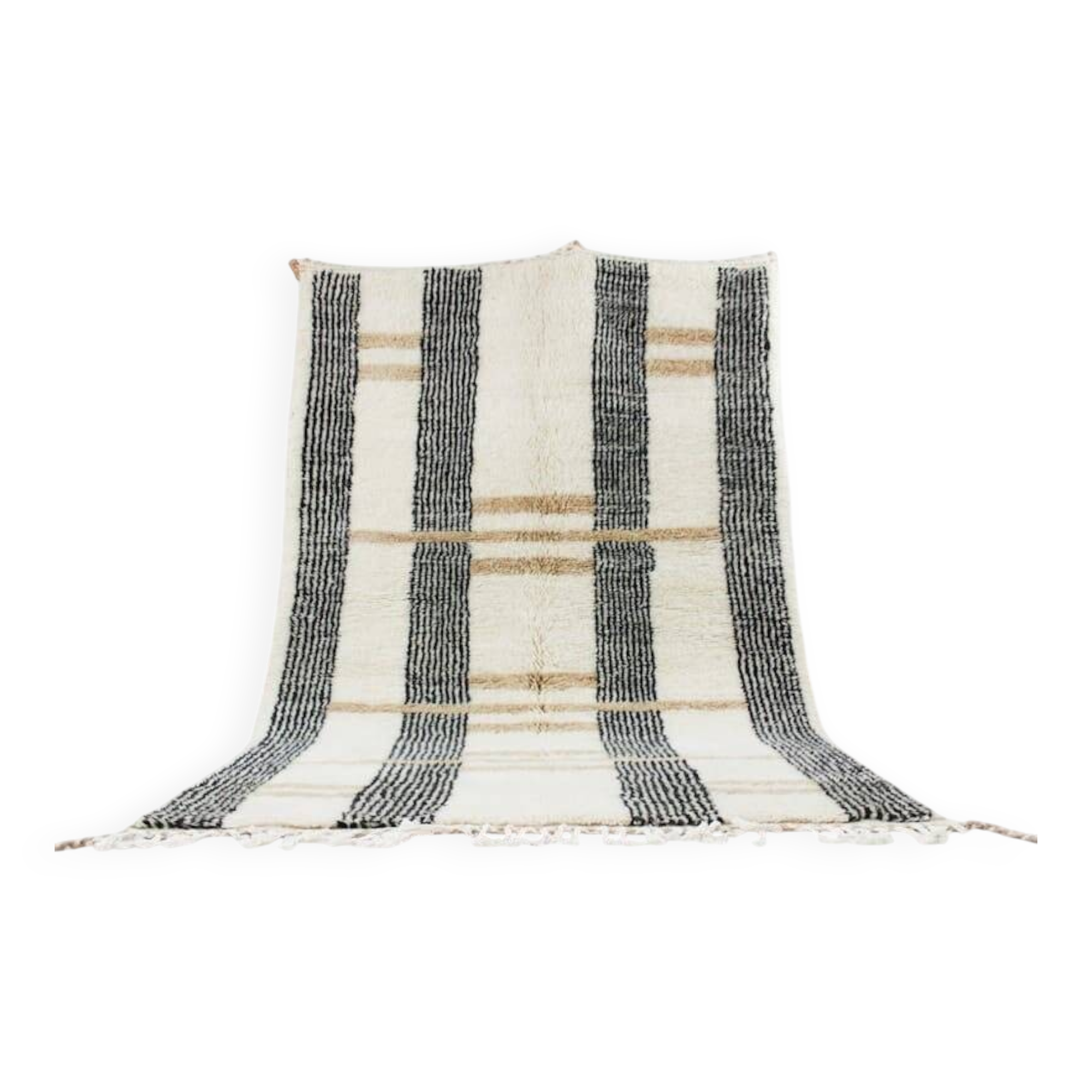 Traditional Moroccan beni ourain rug in wool, size 100 x 200 cm.