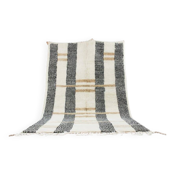 Tapis beni ouraine marocaine en laine traditionnelle taille 100 x 200 cm